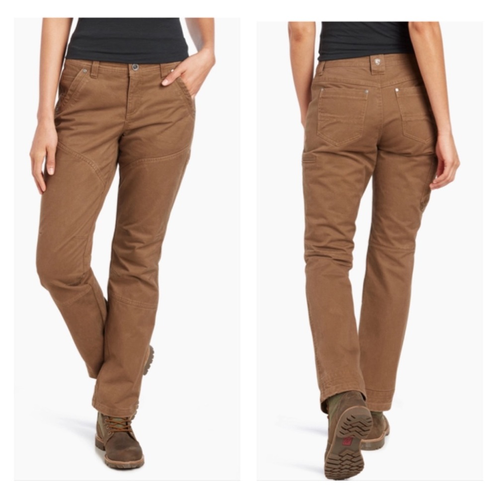 EXC! Kuhl Rydr Pant Women's Size 4 x 32 Dark khaki Rugged Stretch Drawcord Brown